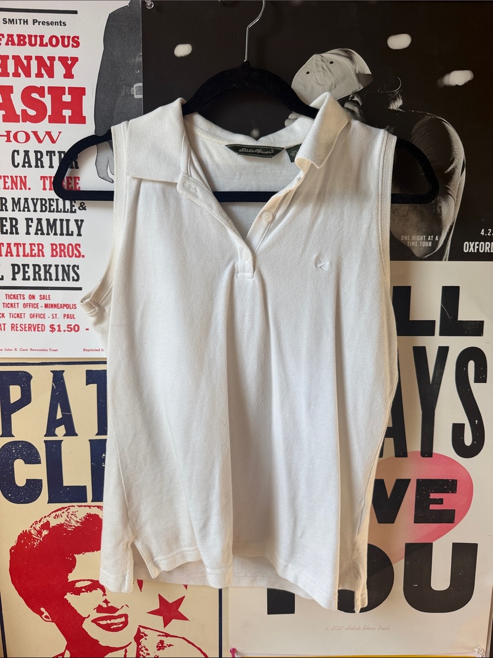 Eddie Bauer White Sleeveless Polo Tank